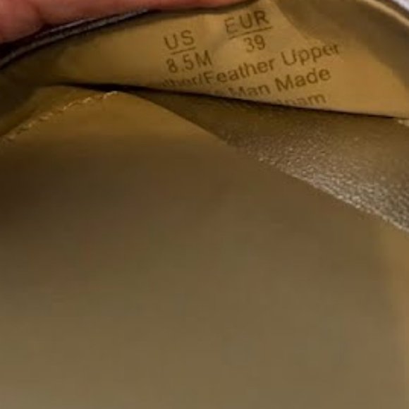 New SAM EDELMAN Yaro Silver Feather & Leather Sandals 4" Block Heel 8.5 - Picture 9 of 9